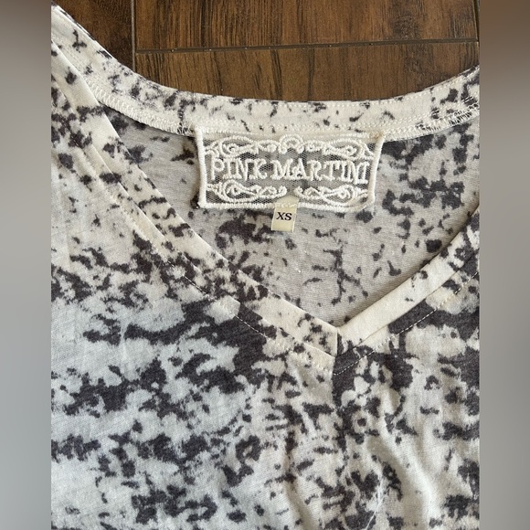 Oversized tie dye black & white sheer Pink Martini T shirt - Picture 2 of 2